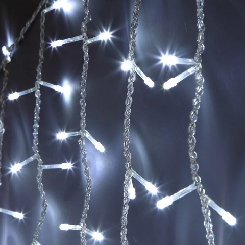 Новогодняя светодиодная LED гирлянда Штора на окно (занавес) 300х300см белая