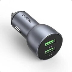 Автозарядка UGREEN CD213 QC 3.0+QC 3.0 Dual USB-A 36W Fast, темно-синий