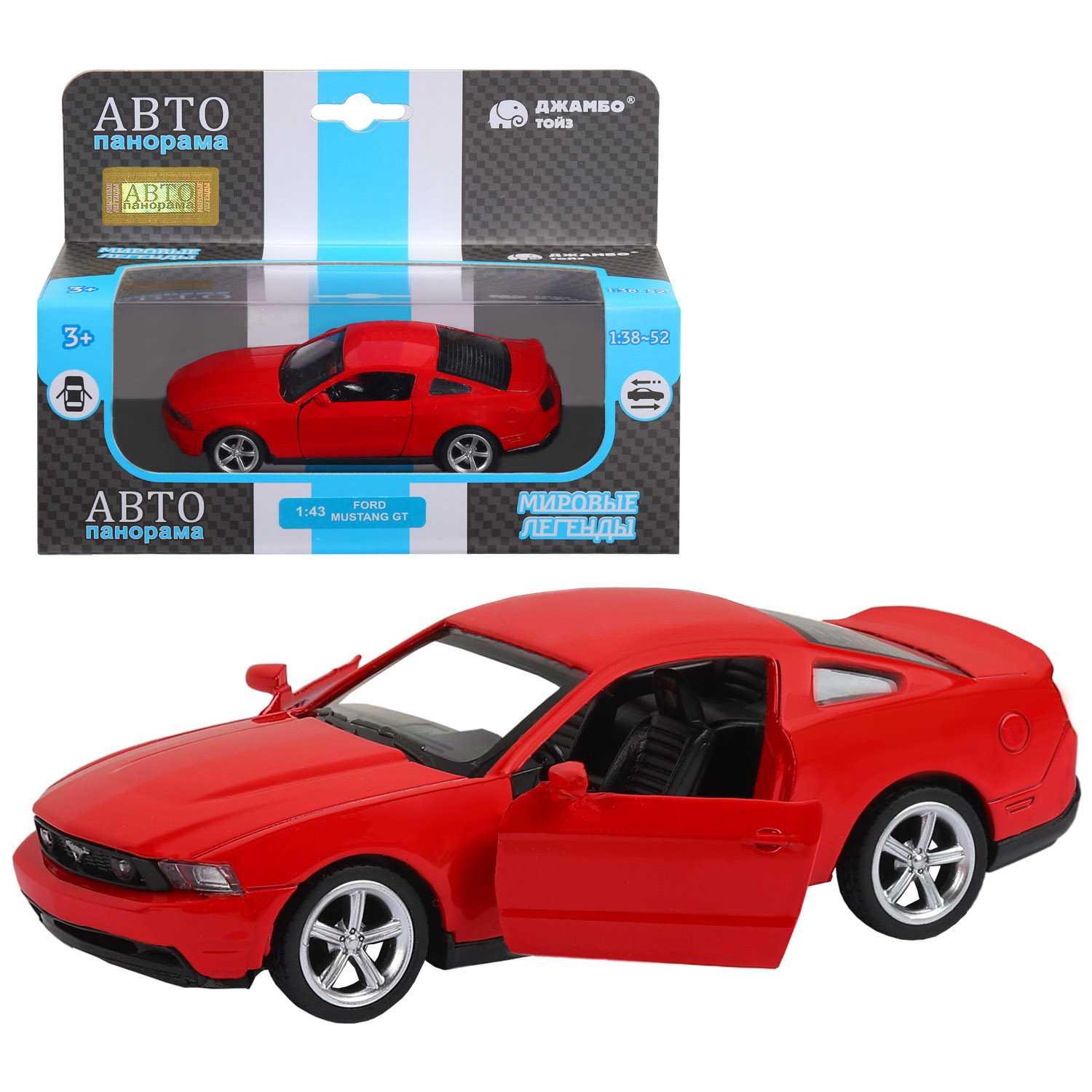 Модель 1:43 Ford Mustang GT, красный, откр. Двери - купить с доставкой по  России | Семафор-toys