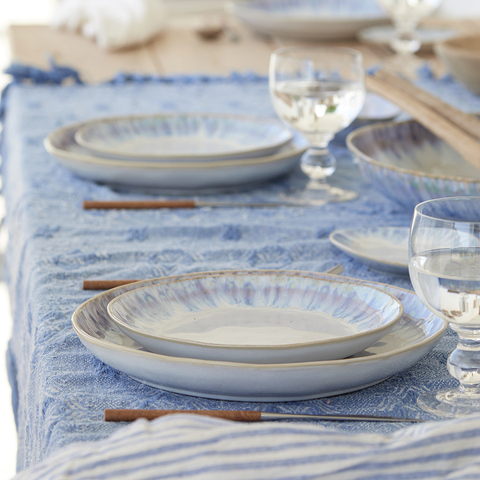 Тарелка 41см Costa Nova Brisa бело-голубая