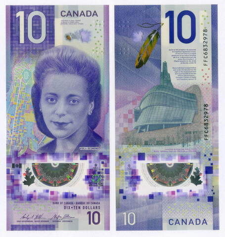 Банкнота Канада 10 долларов 2018 год FFC6832978. UNC (пластик)
