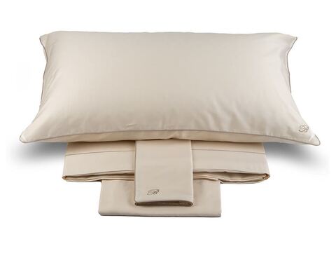 Постельное белье 2 спальное евро Blumarine C.Profilo Blu 48 seta silk молочное