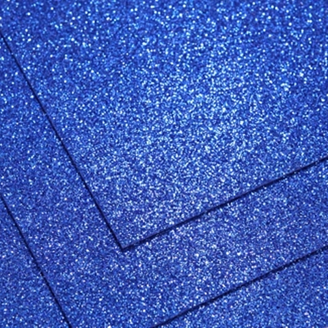 Фоамиран глиттерный 1,5мм Лазурно-синий размер 60x70см (3шт)