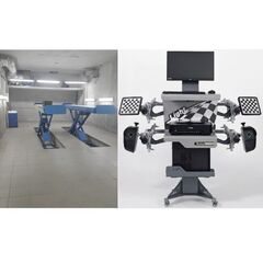Комплект TS-1107 Ножничный, заглубляемый, для развала 3,5т+6202 Стенд сход развал 3D