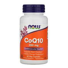 Now Foods, CoQ10, 200 мг, 60 веганских капсул