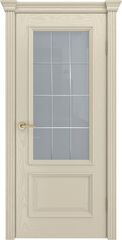 Дверь Фрейм 07 / Цвет Крем / ст.Премиум светлое, гравировка рис.Решетка / Двери ТЕКОНА