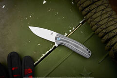 Складной нож Kizer Gemini сталь N690 StoneWash рукоять Микарта
