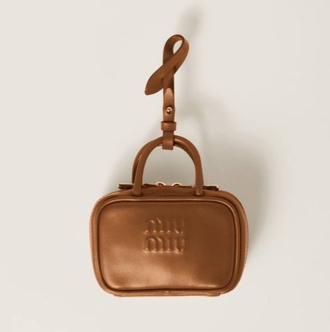 Микро сумка MIU MIU из натуральной кожи в коричневом цвете