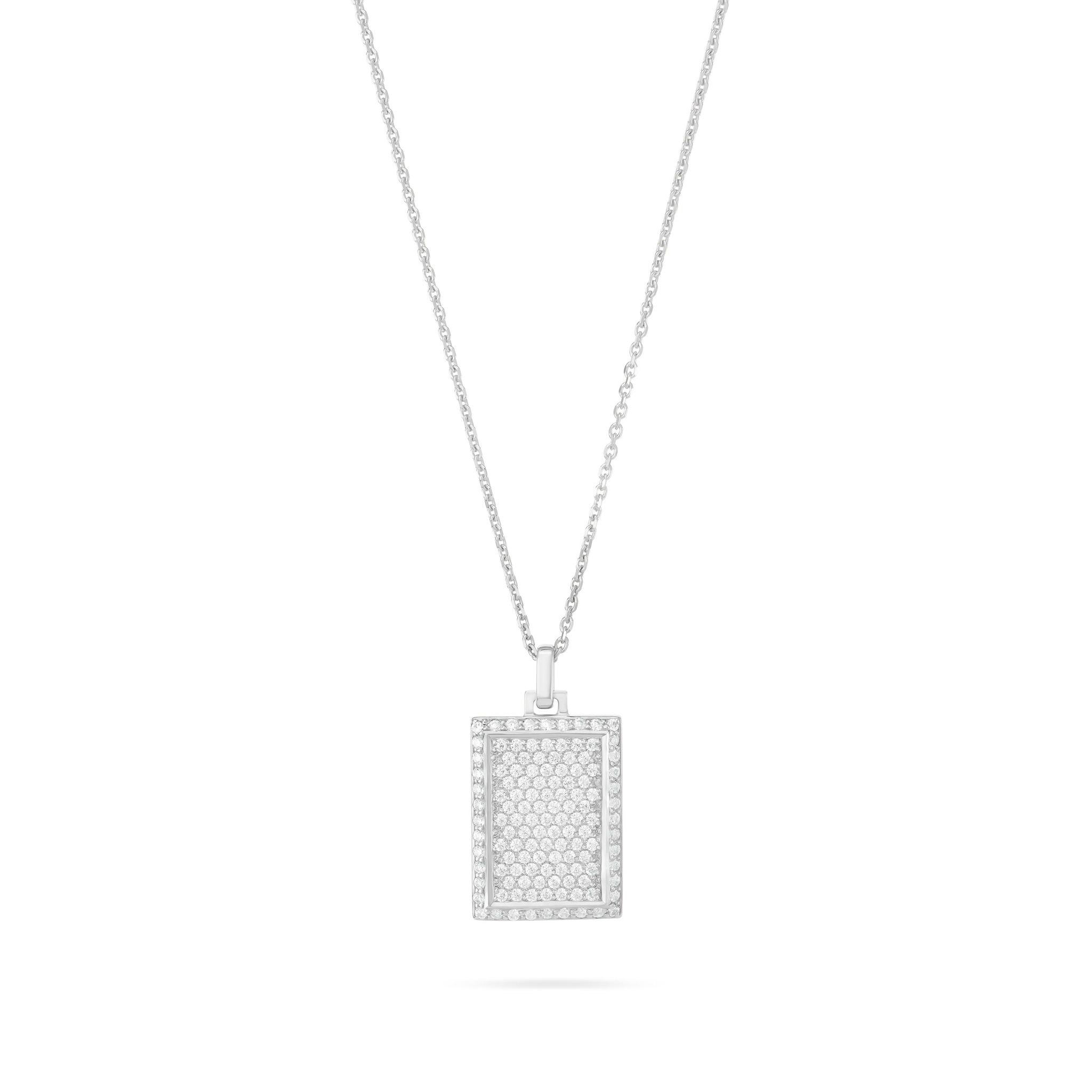 

Колье Rectangle Medallion With Zircons - Silver