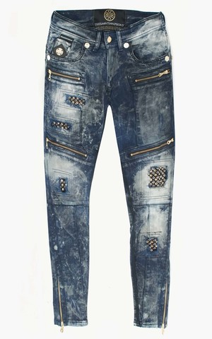 The Saints Sinphony | Джинсы мужские MIRROR MOTO DARK BLUE TSG394 перед