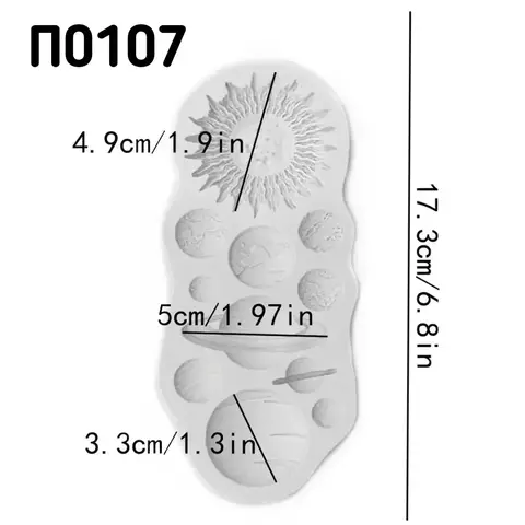 П0107 Молд из пищевого силикона. Планеты, космос.