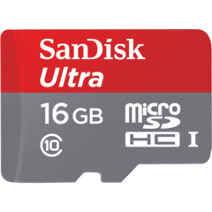 Карта памяти SanDisk MicroSD/TransFlash-16Gb class10 80mB/s + SD адаптер