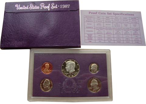 Годовой набор монет США 1987 г. (Двор S)