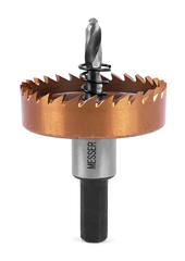 HSS-TiN коронка MESSER 48мм с центр. сверлом и толкающей пружиной для  лист. материала  до 2 мм ц/х