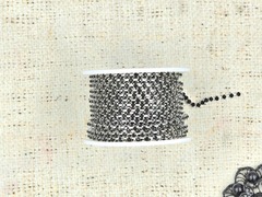 Цепь со стразами, ш. 3 мм, т. изумруд