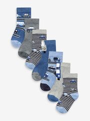 Носки хлопковые для мальчика Next T94-267, 7 шт., Серый, Синий