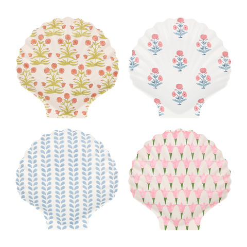 Тарелки многоразовые в форме ракушки 