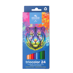 Карандаши цветные KOH-I-NOOR TRIOCOLOR TIGER 3134, 24цв, картон.упак. с подвесом