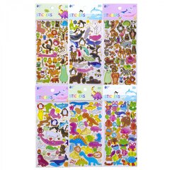 
          Наклейки детские Alingar, 10 см х 22,5 см, "Животные 3D" ассорти, ПВХ, голография, пакет с европодвесом