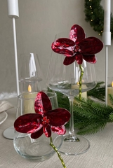 Серьги длинные ОРХИДеИ БОРДОВЫЕ