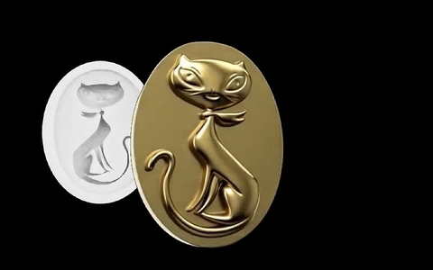 Силиконовый молд Камея КОШЕЧКА