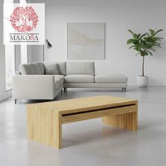 Журнальный столик, 125х59х40, Розенбург, кофейный, с ящиками, из массива дуба, MAKOSA