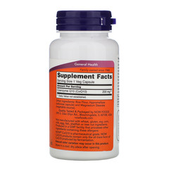 Now Foods, CoQ10, 200 мг, 60 веганских капсул