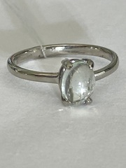 Пуанты-аквамарин (кольцо из серебра)