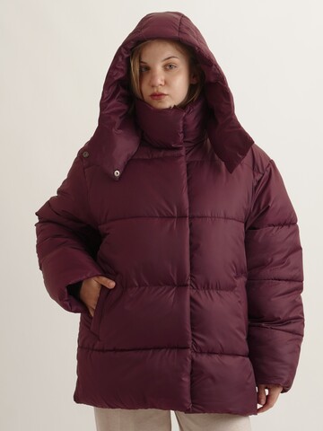 Объемная зимняя куртка Unisex, винный