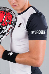 Футболка теннисная Hydrogen Padel Team Tech Tee Man - black/white