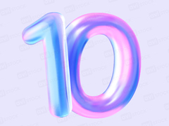 Голографическая цифра 10
