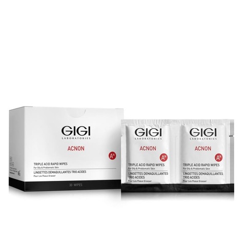 Gigi Acnon Triple acid rapid wipes Салфетки-пилинг трехкислотные, 30 шт