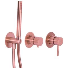 Remer X97D3PRP Встраиваемый смеситель для ванны душа, на 3 выхода, с держателем, ручным душем, шлангом фото