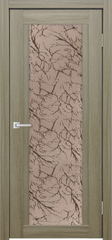 Межкомнатная дверь К-12 / Цвет Тон Неаполь / Остекление "Гранит бронза" / Двери Верда