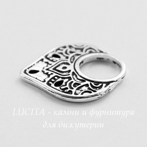 Коннектор TierraCast "Temple ring" (1-3) 21х18 мм (цвет-античное серебро)