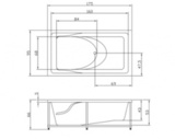 Прямоугольная акриловая ванна АКСИОМА 175