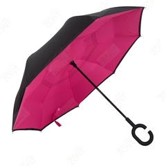 Обратный зонт наоборот малиновый механический