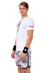 Футболка теннисная Hydrogen Tech Thunderbolt Tee Man - white/black