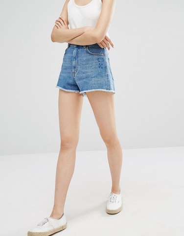 Monki Raw Denim Short