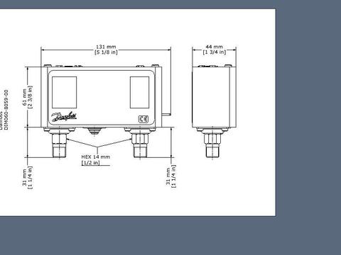 Реле давления KP44 Danfoss 060-001366