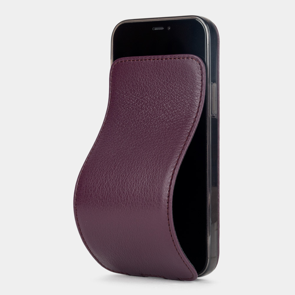 Чехол для iPhone 12 Pro Max из натуральной кожи козы, фиолетового цвета