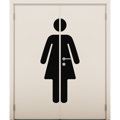 Купить Влагостойкая двустворчатая дверь кремовая глухая WOMAN