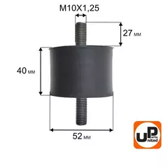 Виброгаситель UNITED PARTS для виброплиты, D52xH40мм; шпильки M10x1,25; L27мм-L22мм (90-0284)