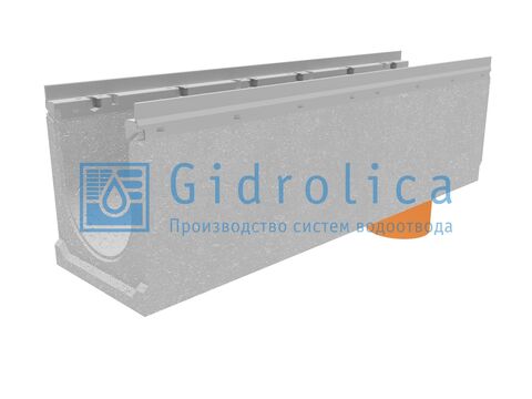 Лоток водоотводный бетонный коробчатый (СО-200мм), с оцинкованной насадкой, с водосливом КUв 100.26,3 (20).30,5(25) - BGU-Z, № 5-0
