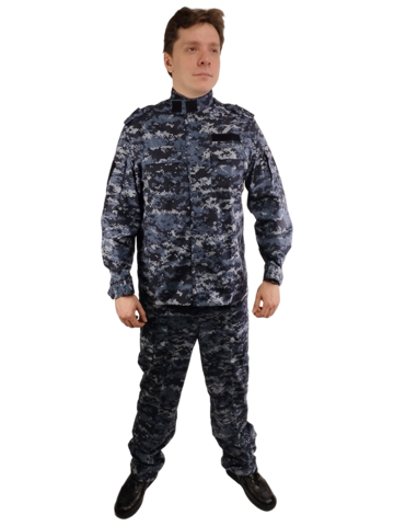Костюм Росгвардии облегченный длинный рукав (вискоза, синяя точка)