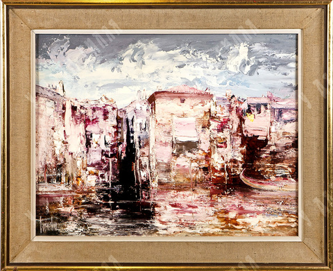 Брончу С. Р. (Bronchu). Вид Венеции. Масло. Испания, ХХ в.