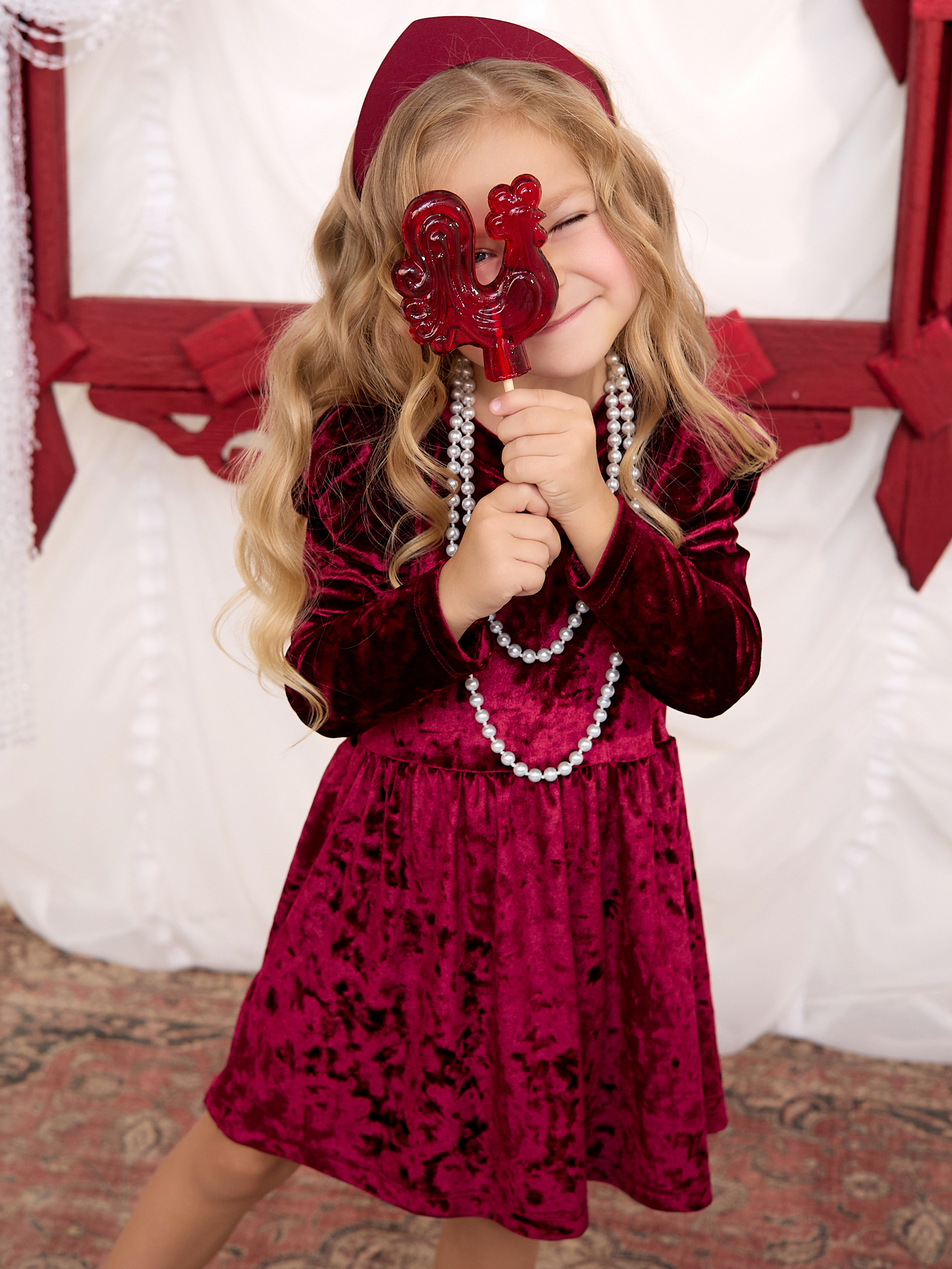 Платье Фея бархат бордо