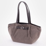 Сумка Саломея 341 эко-замша серый шоколад