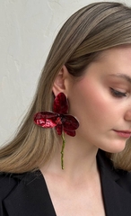 Серьги длинные ОРХИДеИ БОРДОВЫЕ