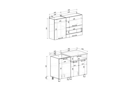 Кухня Айсбери 1.2 м белый / сонома